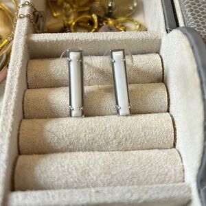 Kendra Scott White Bar Earrings